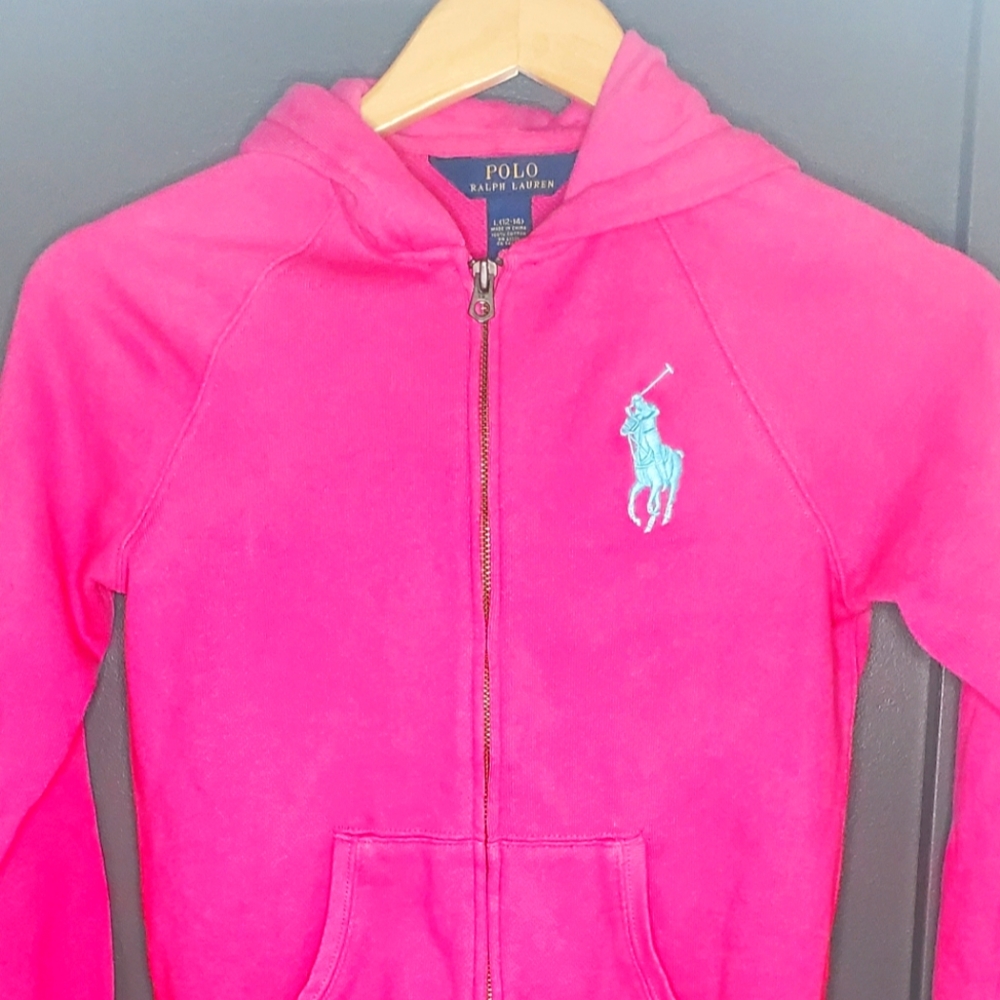 Ralph Lauren Girls' Pink Hooded Sweatshirt